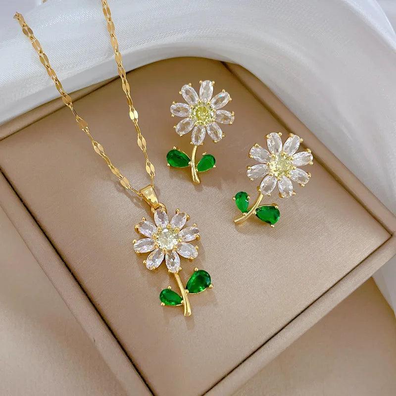 KIT COLAR + BRINCO DAISY FLOWER®